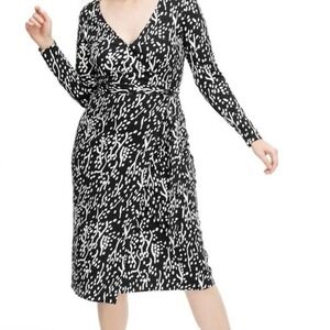 Diane von Furstenberg for Target Black White Abstract Wrap Dress XXL Long Sleeve